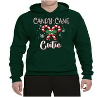 Divlji Bobby, Candy Cane Cutie Božićni džemper Uniziraj grafički duksevi, šumski zeleni, X-veliki
