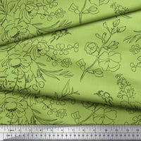 Soimoi Green Rayon tkanina cvijeća cvijeća akvarela od tiskanog tkanina širom