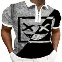 Nizin Men Casual rever vrat Polo Majica Moda Blok u boji Geometrijski ispis Majica Classic Fit Ljetni