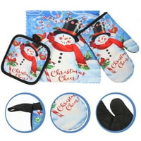 Set božićne tematske pećnice mitts pećnica rukavice vruće jastučiće pečati ručnik kit