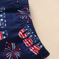 Kpoplk Toddler Baby Girls 4. jula Majica kratkih rukava vrhovi američke zastave BRZO DANA DANA HLAČE