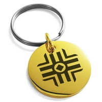 Nehrđajući čelik Sveti čarobni runa ugravirana mala medaljon krug šarm privjesak za ključeve