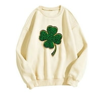 Dan St.Patricks Žene Ležerne prilike s dugim rukavima CREW VRATNI PISMI Ispiši pulover dukseli bez kapuljača