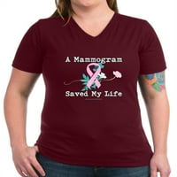 Cafepress - mamograf je spasio moju životnu majicu - Ženska tamna majica V-izrez