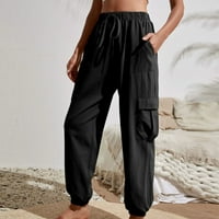 Dianli casual pants Solid ravna ljetna moda sa džepom elastične vučne komisije Multi džep pune kućne
