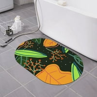 Diatomit kupaonici, crtani biljni list doodle ovalne kuhinjske prostirke