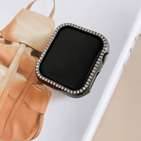 Bling tvrdi poklopac za Apple Watch Case Diamond kaljeno staklo Zaštitni šljokica za zaštitu odbojnika