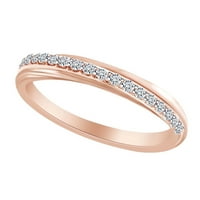Carat Okrugli oblik Bijeli prirodni dijamantski angažman vjenčani prsten za vjenčanje u 14K ružin zlatne