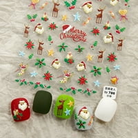 Božićne naljepnice za nokte s dimenzivnim dizajnom snježnih pahuljica i snjegovića - DIY ECO prilagođen