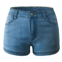 Ženske kratke hlače uzorak Ležerne prilike za slobodno vrijeme Coverall Saten Jeans Hratke Stretch hlače