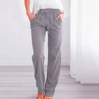 Ženske hlače Trendi žene visoke struk široke pantalone za noge casual nacrtaju elastične pantalone udobne