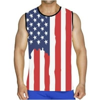 Fridja Muška USA zastava prsluk, casual okruglog pulover zastava 3D digitalni tisak vrhovi bez rukava
