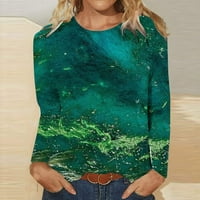 Ženska modna pozicioniranje Ispis Ležerne prilike O-izrez dugih rukava Labavi majica Tops Hot6SL4871061