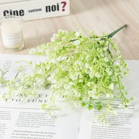 Xiuh umjetni buket cvijet mali cvijet i trava zelena bijela