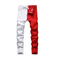 Odeerbi traperice za muškarce Novo Trendy Ležerni paketni zatvarač panela za pranje rastezanja crvena