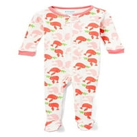 Elowel Baby Girls Foot ružičaste ptice pidžama za spavanje pamučne veličine godina