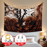 Halloween Dekorativna tapiserija, zid viseći bundevu lampicu BIT vrane mrtvo drveće zid viseći tapiserija,