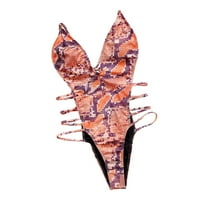 Hesxuno kupaći kostimi za žene bikini žene jednodijelni zmijski print bikini push-up kupaći kostimi