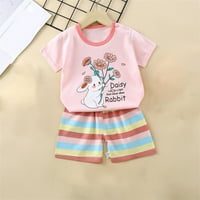 Funicet Toddler Baby Boy Baby Girl Ljetna odjeća Kratki rukav tiskani majice kratke hlače Ležerne set