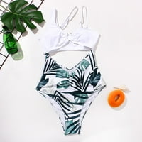 Žene seksi tiskani bikini set Push up kupaći kupaći kostim visoki struk kupaći kostim bijeli s