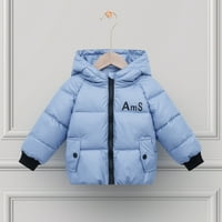 Xinhuaya zimski kaputi za djecu sa kapuljačom modno slovo lagano puffer jakna za dječake za djecu, mališane,