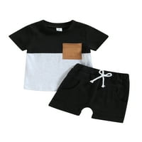 TODDLER Baby Boy Summer Odeća kratkih rukava Kontrastni majica + kratke hlače Postavite odjeću