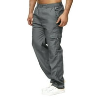 Muško Svestrane cijele sezone Teretne hlače Multi džepni džepni zip gumb Hem Solid Color Plus Veličina