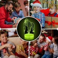 Gorilla lampica za djecu, 3D iluzija Gorilla igračka lampica s daljinskim i pametnim bojama promjena