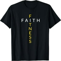 Faith Fitness Cross, Christian Workout, Moderna teretana T-majica Crni Tee