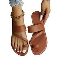 Dpityserensio Ležerne prilivne ravne sandale Retro Beach Style Sandale i papuče Velike veličine Ženske