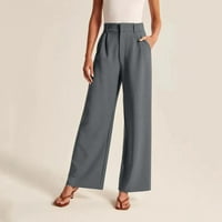Ženske hlače Široke pantalone za noge Radni poslovni casual visoke struke Solidne hlače u boji Tvrtke