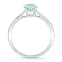1ct ovalni rez zeleni simulirani dijamant 18k bijelo zlatni godišnjica za angažman prsten veličine 7,25