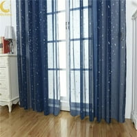 White Star Tulle Curtains Moderne zavjese za dnevni boravak Prozirne tulle zavjese prozor zadire čiste
