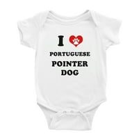 Srce portugalski pokazivač psa Smiješne baby rompers bodinuit