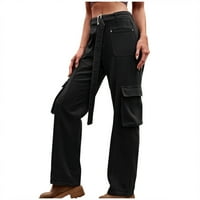 Stolarske hlače za žene Ženski dizajn traper ravna odjeća Ravni rukav sa džepovima Američki hip hop