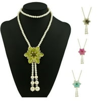 Bulestore Prirodna slatkovodna biserna ogrlica modna nakita Zglobna cvjetna ogrlica