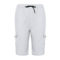 TAWOP CARGO SHOCTS Workout Shorts muško izvlačenje čvrstog džepa bijelo 6