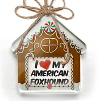 Ornament ispisano jednostrano volim moj američki psa Foxhound iz Sjedinjenih Država Božić Neonblond