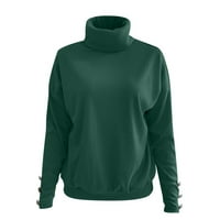 Miayilima Green XXL pulover džemperi za žene labav dugi rukav džemper Ležerne prilike pulover na vratu