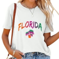 Florida - TIE DYE Tekst Ispis - Klasični ženski modni grafički tee - kratki rukav sa jedinstvenim otiskom
