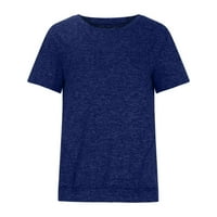 Goss za žene vrhovi bluze s kratkim rukavima Ther Regularne fit pulover majice The Majice Solid Tops