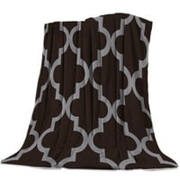 Flanel ćebad Moderni maroko crni bijeli pokrivač s jastukom toplo baca na kauč na razvlačenje na kauč