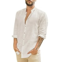 Muška majica Mekane muške pamučne majice Muška ležerna majica Dugme dugih rukava na vrhu košulja na