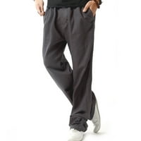 Modne hlače za muške ležerne dukseve pamučne posteljine plus veličina duge hlače labave jogging ravne