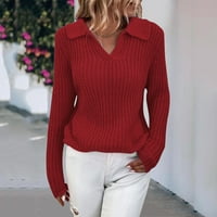 Riforla modna odjeća za žene Ležerni džemper revel Solid Boja Slim Fit V izrez plemenske džemper Ženski