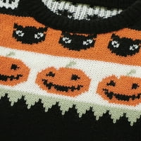 Novorođenčad Dječak Dječak Halloween kostimi džemper bundeve print Crewneck dugi rukavi pleteni puloveri