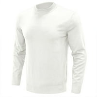 Ušteda muška modna pletena košulja dugih rukava mogla se izrez za posade pulover od pukotine od dna