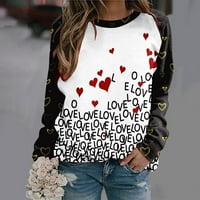 Popust Ženska košulja za Valentinovo Crewneck Pulover Valentine Grafički ispis Vrhovi pokloni za ljubitelje