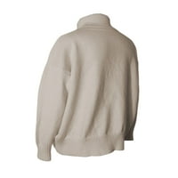 Wybzd Ženski džemper Turtleneck Casual duge rukave Pleteni džemper Vintage Solid Bool Loover pulover