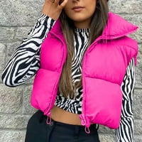 BDFZL Novi trendi kaput za žene Žene zimske usjeve lagani bez rukava topli odjećni vest podstavljeni